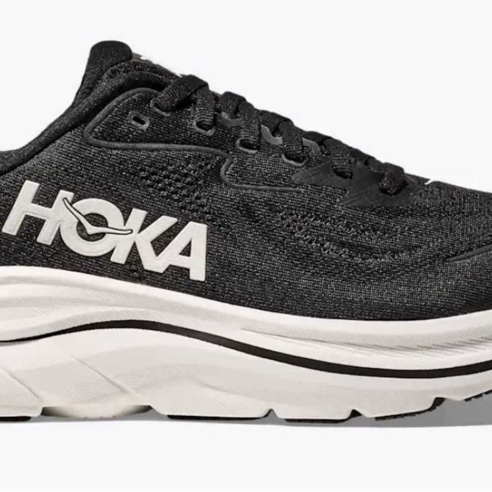 Hoka Charcoal and White Athletic Sneakers